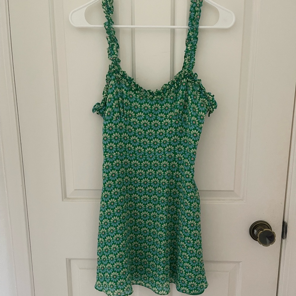 Green Zara floral dress